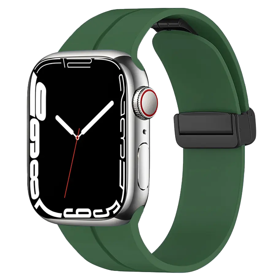 Linéa Apple Watch Armband in Grün mit griffiger Silikonstruktur