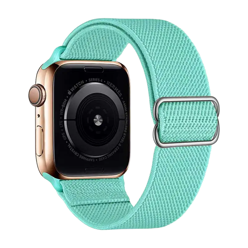 Smartwatch Armband aus Nylon in Mint mit silberfarbener Schließe