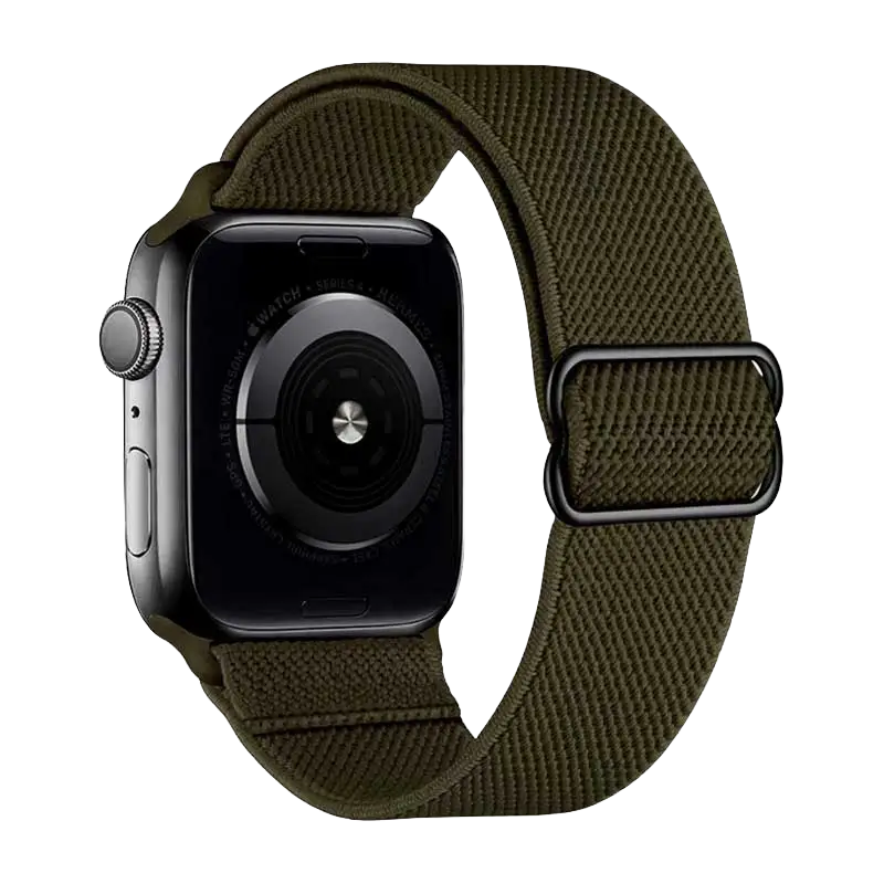 Olivfarbenes Nylon Armband für kompatible Smartwatch mit gewebter Struktur