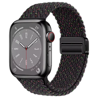 Arqura in Multicolor – leichter, eleganter Schwarz Armband mit bunten-Strichen mit schwarzem Magnetverschluss