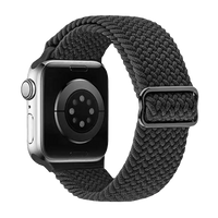 Gewebtes Smartwatch Armband in Dunkelgrau mit schwarzer Schließe