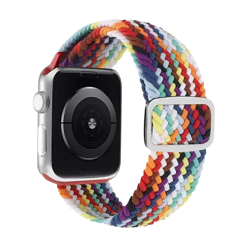 Multicolor Nylon Armband für kompatible Smartwatch mit geflochtenem Design