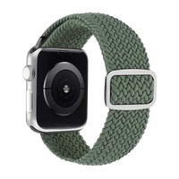 Gewebtes Smartwatch Armband in Oliv mit Metallverschluss