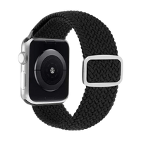 Gewebtes Smartwatch Armband in Schwarz mit Metallöse