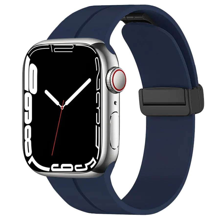 Linéa Apple Watch Armband in Marineblau mit softem Silikon und klarem Look