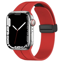 Linéa Apple Watch Armband in Rot mit glatter Oberfläche und stabilem Verschluss