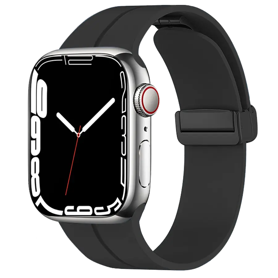 Linéa Apple Watch Armband in Schwarz aus flexiblem Silikon mit mattem Finish