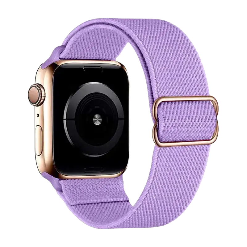 Smartwatch Armband aus Nylon in Lila mit goldfarbener Schließe