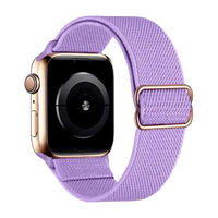 Smartwatch Armband aus Nylon in Lila mit goldfarbener Schließe