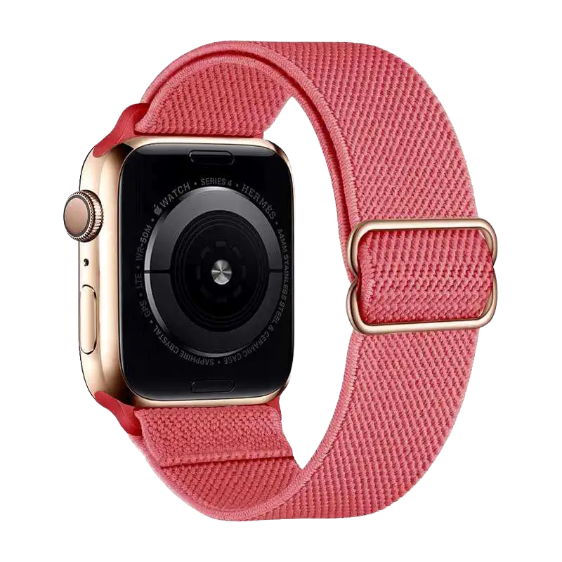 Pinkes Nylon Armband für kompatible Smartwatch mit gewebter Struktur