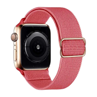 Pinkes Nylon Armband für kompatible Smartwatch mit gewebter Struktur