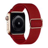 Smartwatch Armband aus Nylon in Rot mit goldfarbener Schließe