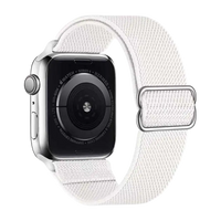 Smartwatch Armband aus Nylon in Weiß mit silberfarbener Schließe