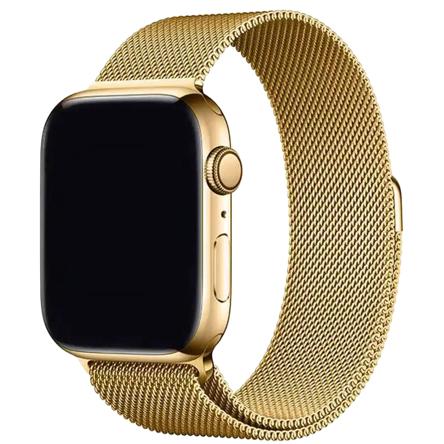 Goldfarbenes Milanese Edelstahl Armband für kompatible Smartwatch